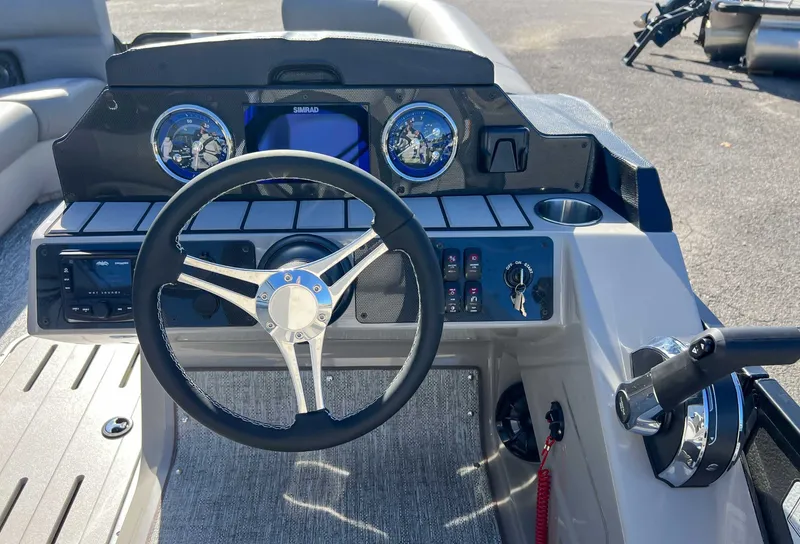 Slide: The Image of 2026 Premier Sunsation 230 RF helm with modern instruments. - 16