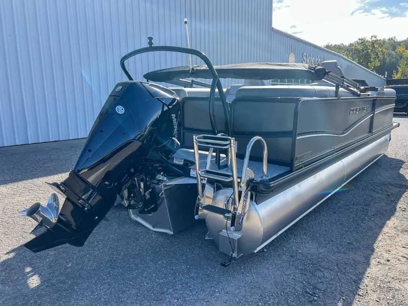 Slide: The Image of 2026 Premier Sunsation 230 RF pontoon boat with outboard motor. - 7