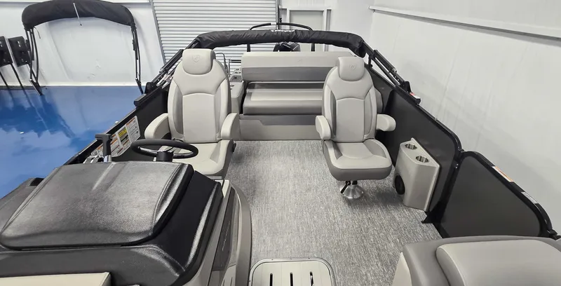Slide: The Image of Interior of Premier Sunsation 230 RL pontoon boat, model year 2026. - 8