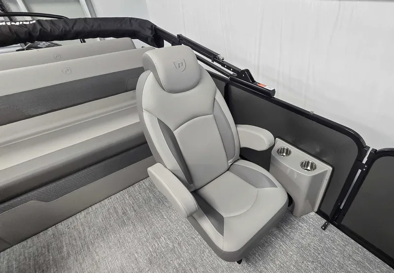 Slide: The Image of Luxurious seating in Premier Sunsation 230 RL pontoon boat, 2026 model. - 9