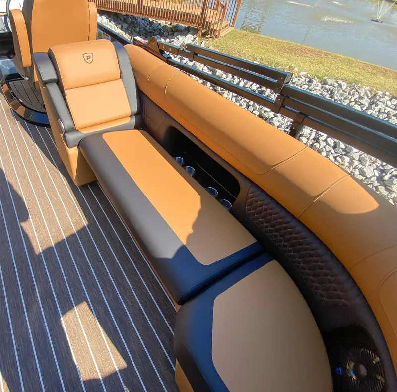Slide: The Image of Luxurious seating in Premier Solaris 250 RF boat, 2026 model. - 18