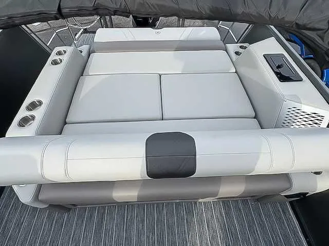 Slide: The Image of Luxurious seating on Premier Intrigue 230 RL 2026 pontoon boat. - 18
