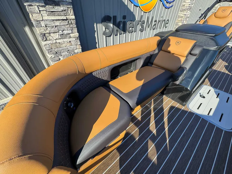 Slide: The Image of Luxurious seating in Premier Solaris 230 RF boat, 2026 model. - 12