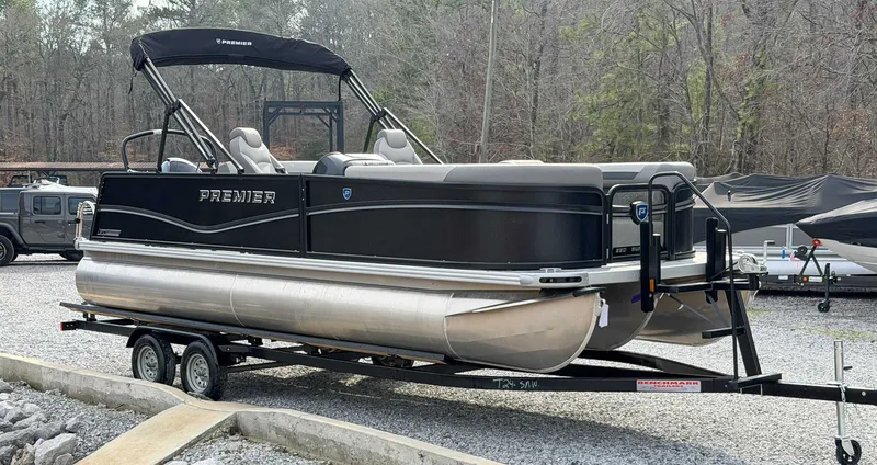 Slide: The Image of 2026 Premier Sunscape 220 RL pontoon boat on trailer. - 5