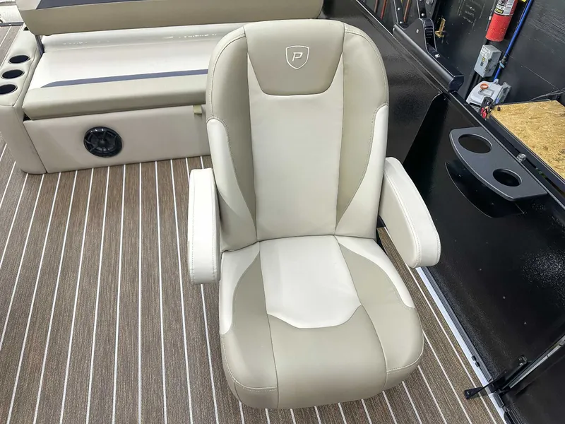 Slide: The Image of Luxurious seating in Premier Sunscape 220 RL boat, 2026 model. - 12