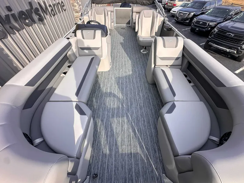 Slide: The Image of Interior of 2026 Premier Sunscape 220 RF with gray seating. - 10