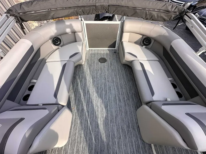 Slide: The Image of Interior of 2026 Premier Sunscape 220 RF with gray seating. - 15
