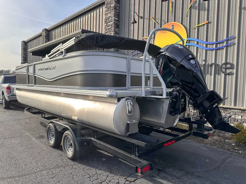 Slide: The Image of 2026 Premier Sunscape 220 RF pontoon boat on trailer. - 6