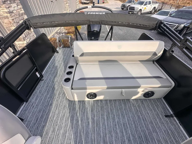 Slide: The Image of Interior of Premier Sunscape 220 RL pontoon boat, model year 2026. - 14