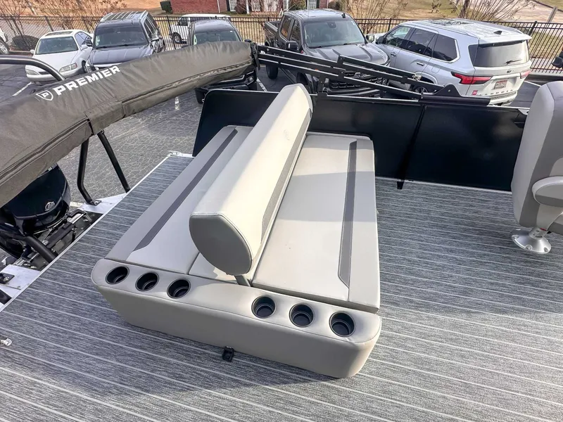 Slide: The Image of 2026 Premier Sunscape 220 RL boat interior seating area. - 15