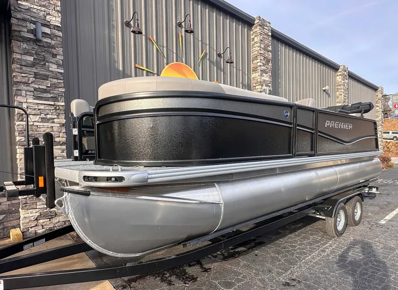 Slide: The Image of 2026 Premier Sunscape 220 RL pontoon boat on trailer. - 3