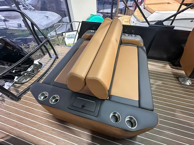 Slide: The Image of Luxurious seating in Premier Sunsation 230 RL boat, model year 2026. - 16