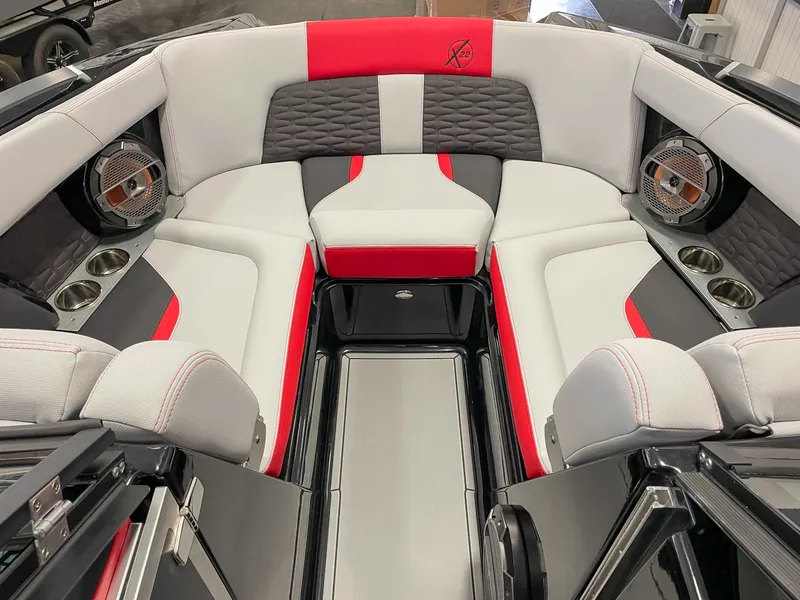 Slide: The Image of Interior of 2022 MasterCraft X22 boat with stylish seating. - 11