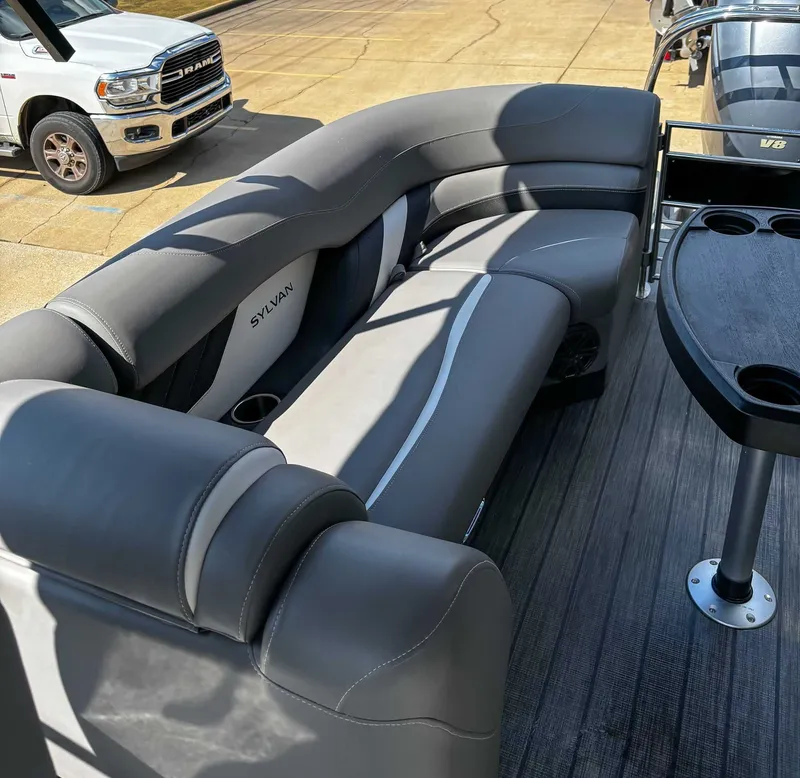 Slide: The Image of Sylvan S5 LZ DC 2021 boat seating with table. - 11