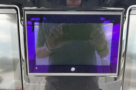 Slide: The Image of Touchscreen display on 2023 Fountain 38 Tournament Edition boat dashboard. - 19