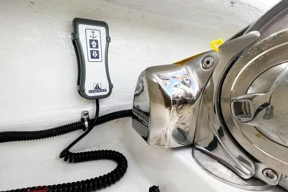 Slide: The Image of 2023 Fountain 38 Tournament Edition boat anchor control system with Lewmar remote. - 44