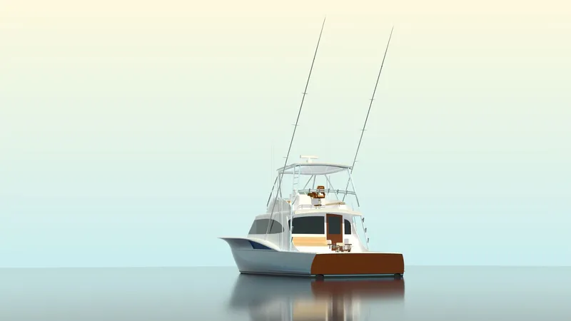 Slide: The Image of Guthrie Custom Sportfish 2020 on calm water at sunset. - 12