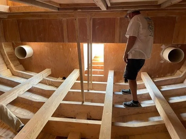 Slide: The Image of Interior view of a Guthrie Custom Sportfish boat under construction, 2020. - 5