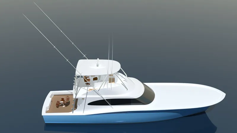 Slide: The Image of Guthrie Custom Sportfish 2020 on calm water, side view. - 8