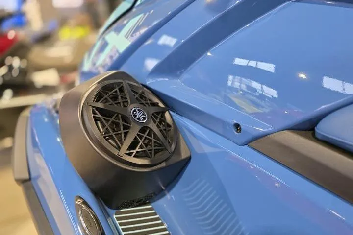 Slide: The Image of 2026 Yamaha WaveRunner VX Cruiser, blue exterior with speaker detail. - 11