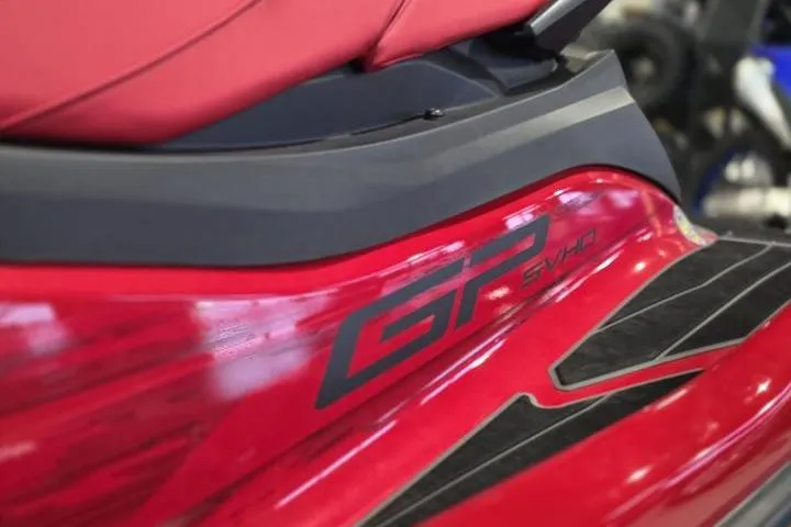 Slide: The Image of 2026 Yamaha WaveRunner GP SVHO in vibrant red, showcasing sleek design details. - 14