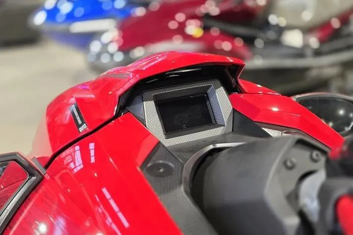 Slide: The Image of 2026 Yamaha WaveRunner GP SVHO dashboard close-up with vibrant red detailing. - 20