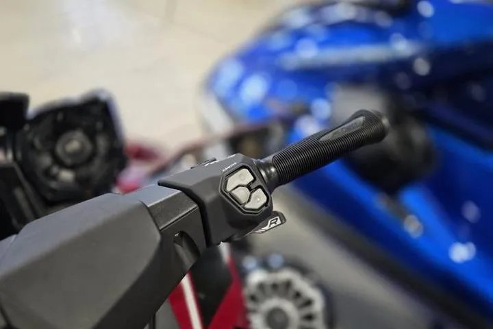 Slide: The Image of Close-up of 2026 Kawasaki Jetski Ultra 310LX handlebar and controls. - 11