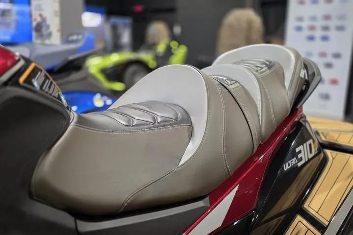 Slide: The Image of 2026 Kawasaki Jetski Ultra 310LX seat detail, showcasing sleek design and comfort features. - 9
