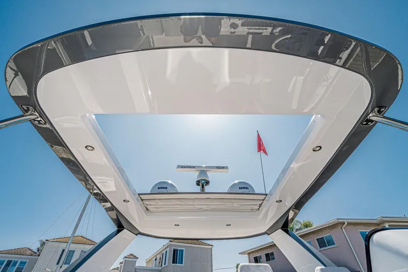 Slide: The Image of Azimut Fly 53 yacht roof view, showcasing sleek design and modern architecture, 2024 model. - 18