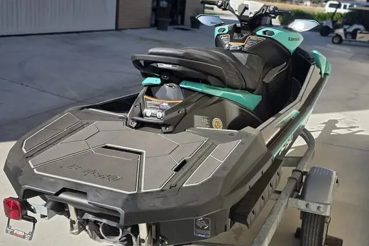 Slide: The Image of 2026 Kawasaki Jetski Ultra 310LX-S on trailer, showcasing sleek design and advanced features. - 5