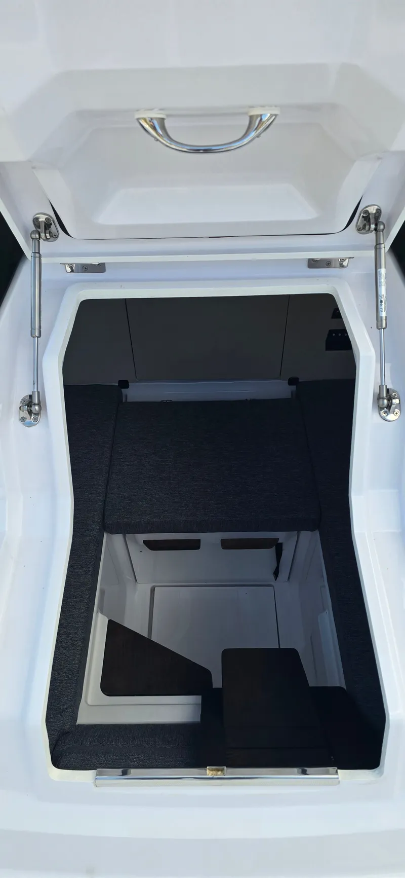 Slide: The Image of 2024 Axopar 29 boat cabin interior view. - 23
