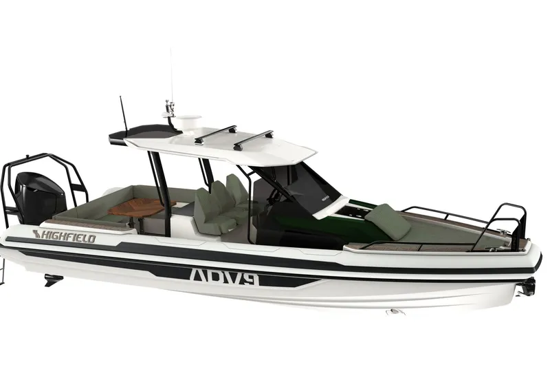 Slide: The Image of 2026 Highfield ADV7 boat with sleek design, spacious seating, and modern features. - 9