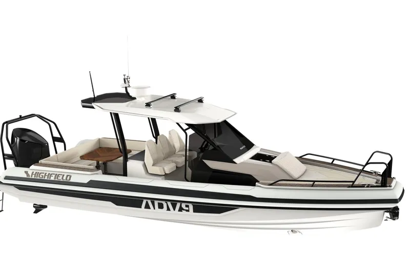 Slide: The Image of 2026 Highfield ADV7 boat with sleek design and modern features. - 7