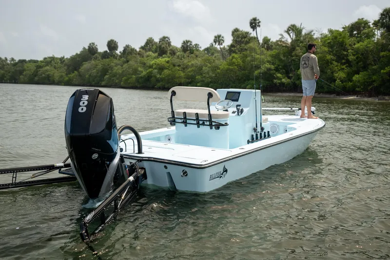 Slide: The Image of 2026 Billfish 24 boat with angler fishing in scenic waters. - 5