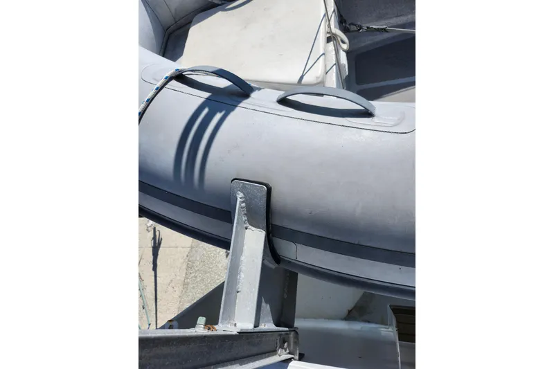 Slide: The Image of Inflatable boat detail, Custom Weld Exploration, 1987 model, showing handle and attachment point. - 54