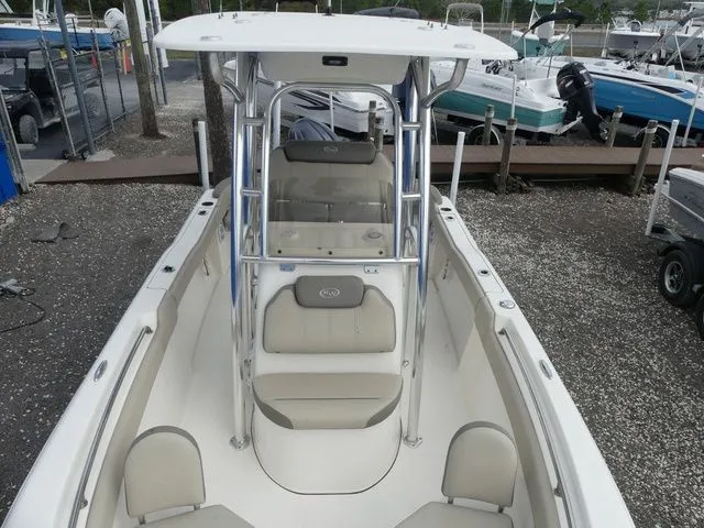Slide: The Image of Key West 203 FS boat, 2021 model, featuring seating and helm station. - 13