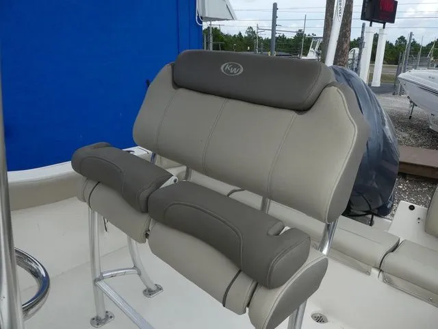 Slide: The Image of Key West 203 FS 2021 boat seat with gray upholstery. - 15