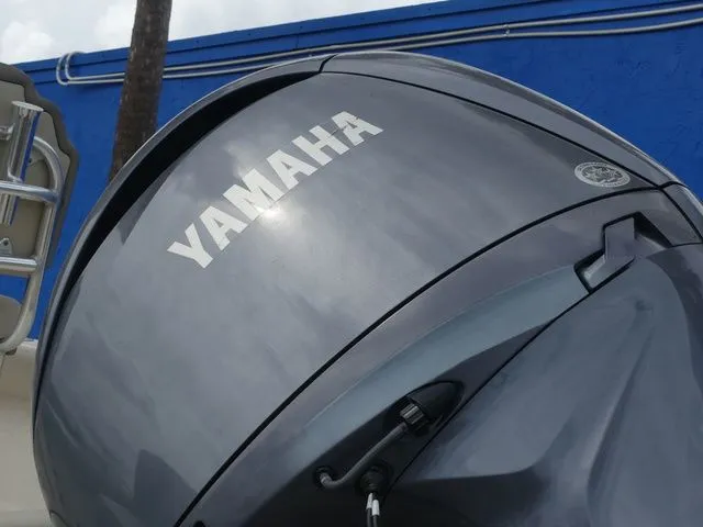 Slide: The Image of Yamaha outboard motor on a 2021 Key West 203 FS boat. - 9
