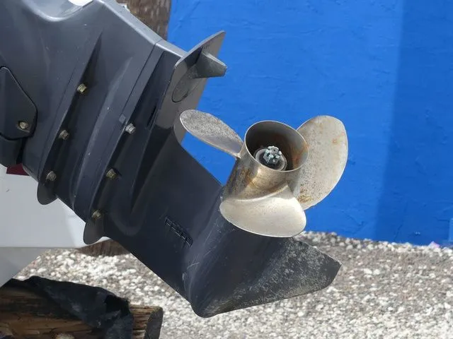 Slide: The Image of Close-up of a 2019 Hurricane SD 2200 OB boat propeller. - 11