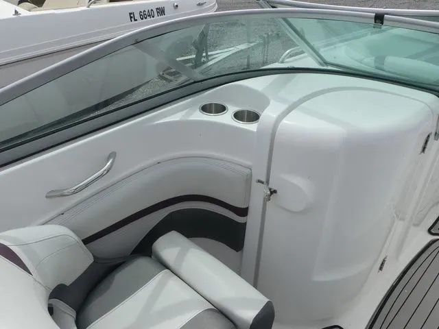 Slide: The Image of Interior of a 2019 Hurricane SD 2200 OB boat with seating and cup holders. - 15