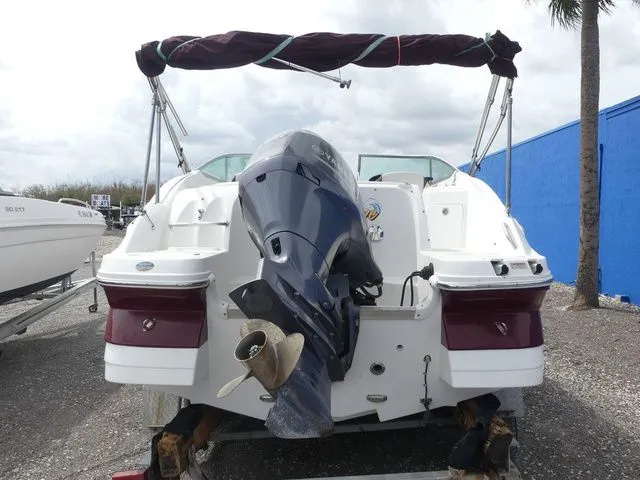 Slide: The Image of Rear view of a 2019 Hurricane SD 2200 OB boat with outboard motor. - 5