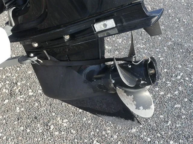 Slide: The Image of Close-up of a 2017 Bayliner Element E16 propeller. - 11