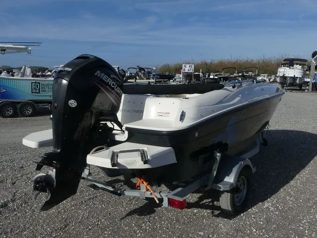 Slide: The Image of 2017 Bayliner Element E16 boat on trailer, rear view. - 4