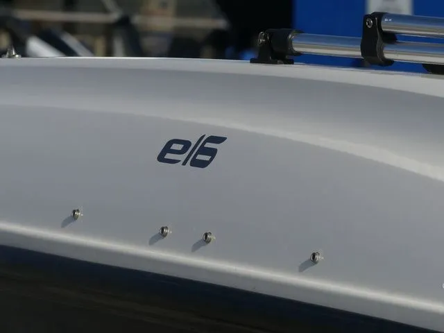 Slide: The Image of Close-up of Bayliner Element E16 boat logo, 2017 model. - 8