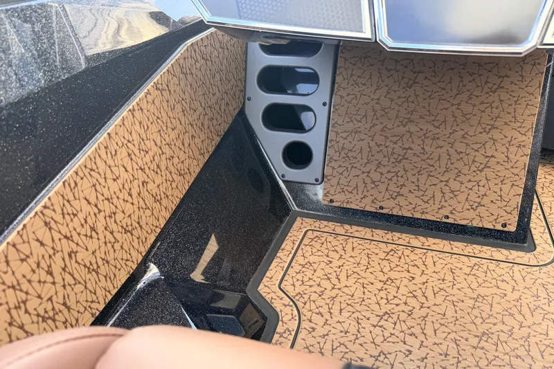 Slide: The Image of 2026 Vexus VXs21 interior with patterned flooring and sleek design elements. - 26