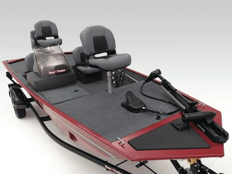 Slide: The Image of 2024 Tracker Bass Tracker Classic XL boat with gray seats. - 11