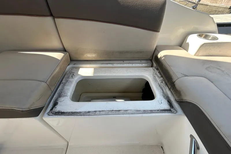 Slide: The Image of Built-in GE microwave in 2014 Sea Ray Sundancer 260 yacht kitchen. - 55