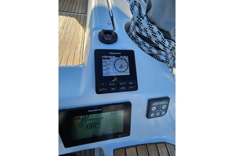 Slide: The Image of Control panel of 2018 Dufour 460 Grand Large sailboat with Raymarine instruments. - 36