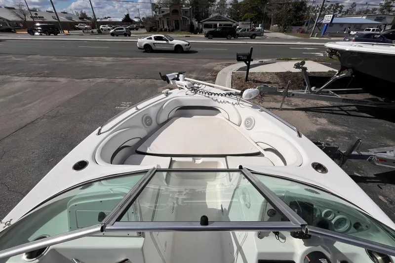 Slide: The Image of 2014 Tidewater 196 DC Explorer boat interior view at a parking lot. - 10