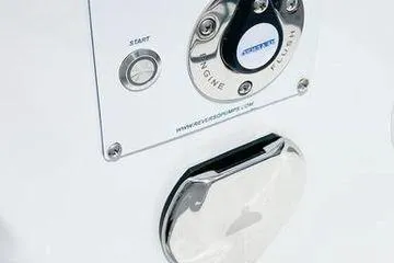 Slide: The Image of 2023 Fountain 34 Tournament Edition boat engine start panel. - 6